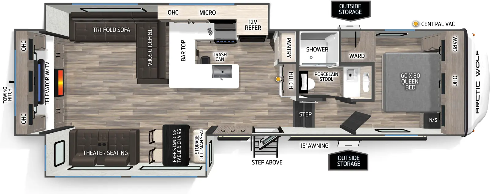 Arctic Wolf 289PANO Floorplan